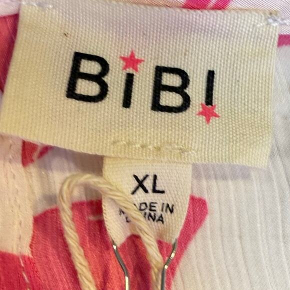 NWT Bibi ANTHRO XL women puff pink floral blouse cottage coquette romantic fairy - Picture 4 of 6